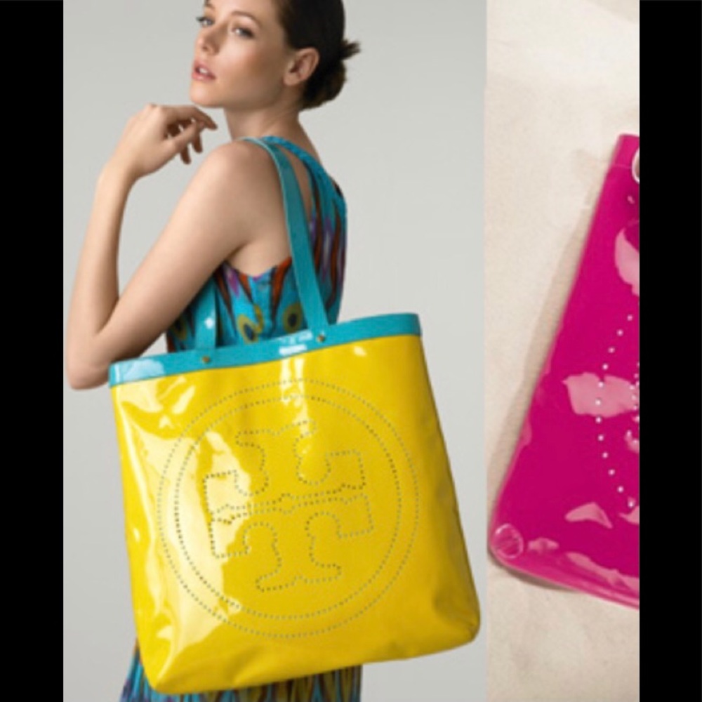 Tory burch tote beach bag